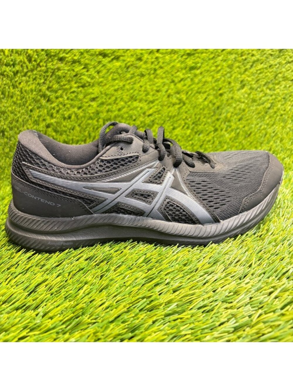 Asics Gel-Contend 7 Womens Size 8.5D Black Gray Athletic Running Shoes Sneakers